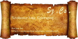 Szoboszlay Csongor névjegykártya