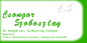 csongor szoboszlay business card